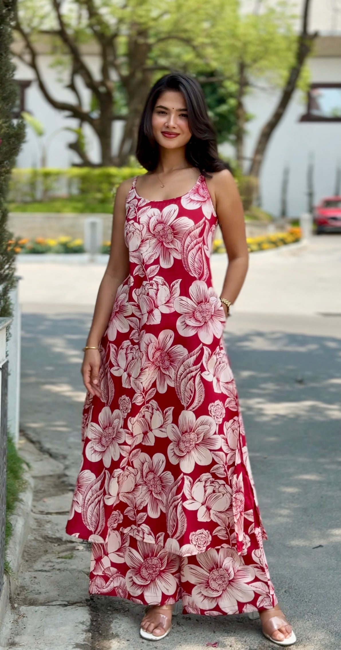 Straps kurthi with Plazo