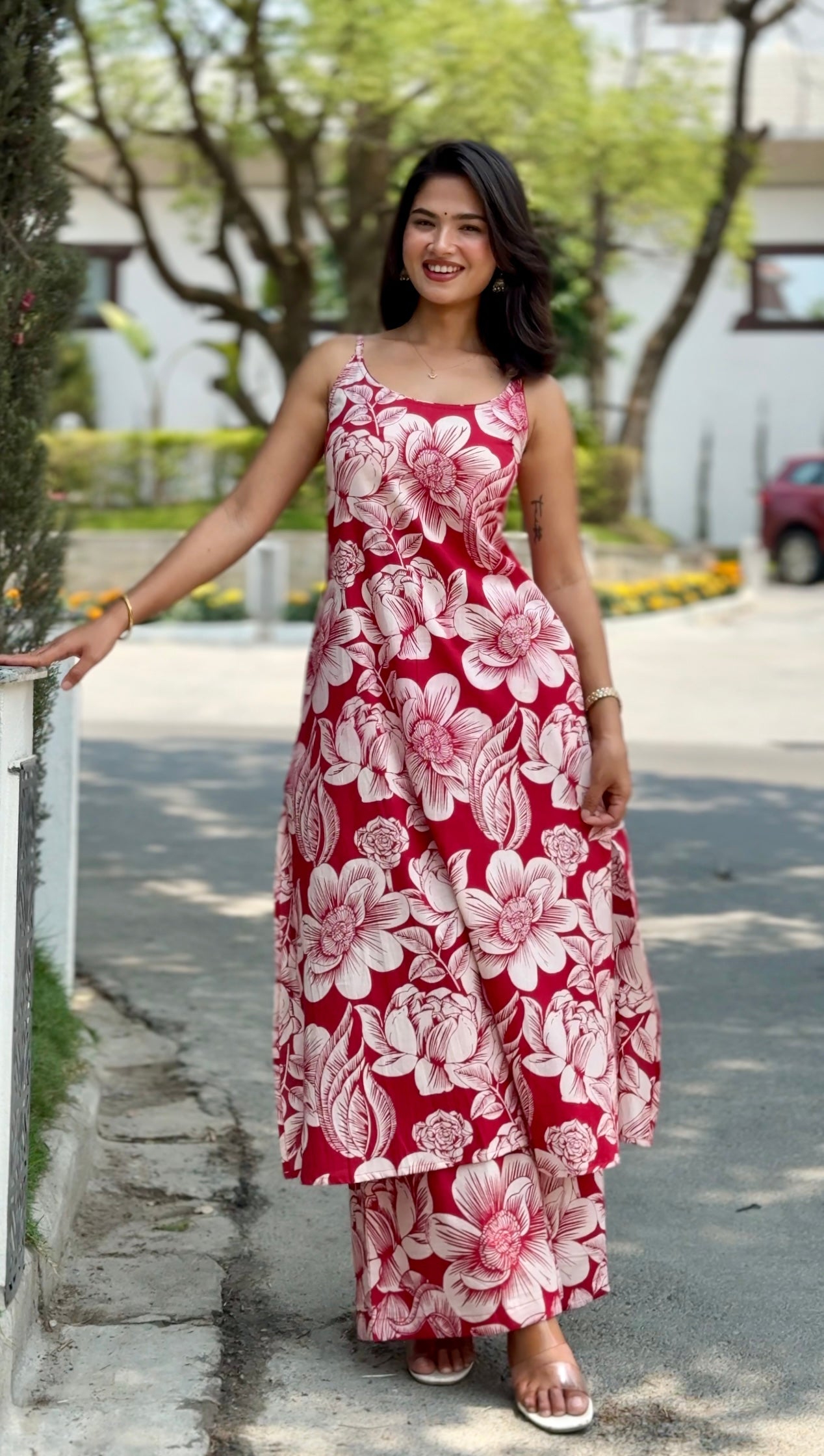Straps kurthi with Plazo