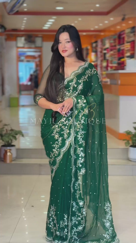 French Chiffon Saree